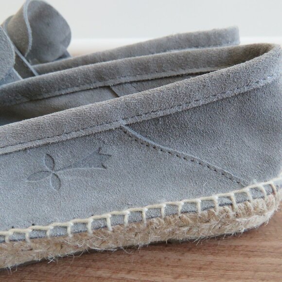 MANEBI Hamptons Loafers Espadrilles in Gray Suede Minimalist Quiet Luxury US 6 - Picture 6 of 13
